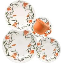 Jogo de jantar oxford ramys em ceramica estampada 20 pc Jogo de jantar oxford ramys em ceramica estampada 20 pc