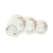 Jogo de Jantar Roseira Real 20 Peças Porcelana Schmidt Jogo de Jantar Roseira Real 20 Peças Porcelana Schmidt