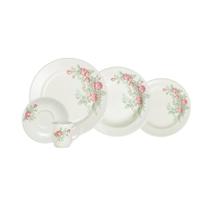 Jogo de Jantar Roseira Real 60 Peças Porcelana Schmidt