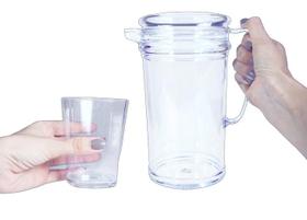 Jogo de Jarra 1.6L C/04 copos 300ml de Acrílico Bpa Free