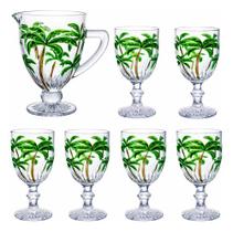 Jogo De Jarra 1 L Com 6 Taças 350ml Palm Tree Ke Home Lanty Jogo De Jarra 1 L Com 6 Taças 350ml Palm Tree Ke Home Lanty