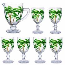 Jogo De Jarra 1 L E 6 Taças 350ml Palm Tree Lanty Ke Home Jogo De Jarra 1 L E 6 Taças 350ml Palm Tree Lanty Ke Home