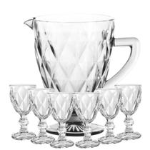 Jogo de Jarra 1200ml e Taças 330ml Metalasse 7 Peças - Vidro Jogo de Jarra 1200ml e Taças 330ml Metalasse 7 Peças - Vidro