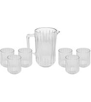 Jogo De Jarra 1,45l Com 6 Copos 300ml De Cristal Ecológico Bangkok Jogo De Jarra 1,45l Com 6 Copos 300ml De Cristal Ecológico Bangkok