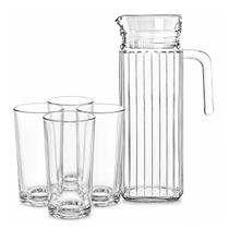 Jogo De Jarra 1L Com 6 Copos 240ml Em Vidro Para Água Suco Jogo De Jarra 1L Com 6 Copos 240ml Em Vidro Para Água Suco