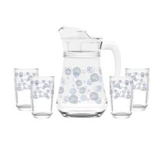 Jogo de jarra com 4 copos vidro circulo hauskraft Jogo de jarra com 4 copos vidro circulo hauskraft