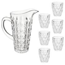Jogo de Jarra com Copos 7 Peças Vidro Diamond Abacaxi Wincy