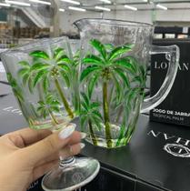 Jogo De Jarra e 6 Taças Tropical Palm Lohan