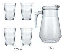 Jogo De Jarra E Copos De Água E Suco Ginga Nadir 5 Peças