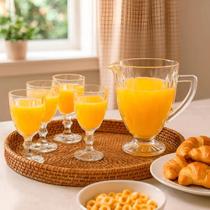 Jogo de jarra e tacas diamond c/ 5 pcs- em casa