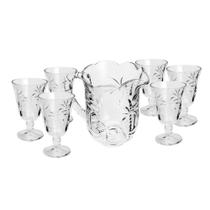 Jogo de jarra e taças em cristal Lyor Palm 7 peças