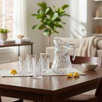 Jogo De Jarra Samantha 1l Com 6 Copos 250ml Em Vidro