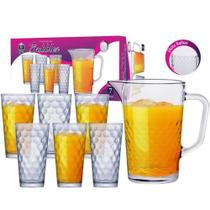 Jogo De Jarra Vidro Com Copos Bubbles 7 Pcs 1200ml