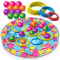 Jogo de jogo Floating Ring Toss para crianças com piscina inflável