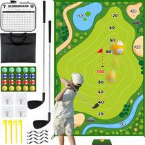 Jogo de lascas de golfe Cecnamt Battle Golf com 2 tacos de golfe e tapete Jogo de lascas de golfe Cecnamt Battle Golf com 2 tacos de golfe e tapete