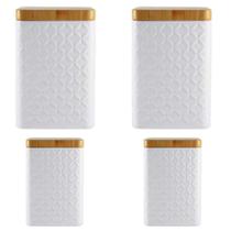 Jogo de Latas Porta Mantimento Vasilhas Kit com 4 Unidades