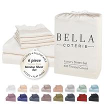 Jogo de Lençóis BC BELLA COTERIE King em Viscose de Bambu 6 Peças Marfim Jogo de Lençóis BC BELLA COTERIE King em Viscose de Bambu 6 Peças Marfim