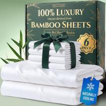 Jogo de Lençóis DECOLURE King 100% Viscose de Bambu com Efeito Refrescante, 6 Peças