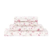 Jogo de Lençóis Modern Threads Solteiro Floral Rosa em Microfibra