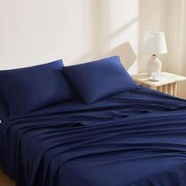 Jogo de Lençóis Queen Linen Closet em Algodão Orgânico 100% Azul-Marinho