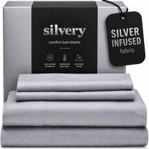 Jogo de Lençóis Silvery Silver Infundido Ultra Macio Jogo de Lençóis Silvery Silver Infundido Ultra Macio