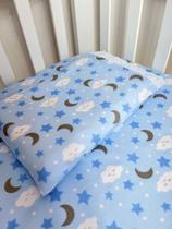 Jogo de Lençol 02 Peças Para Berço Padrão Americano - Soninho Azul