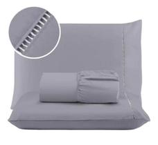 Jogo de Lençol 03 Peças 400 Fios Cama Casal Micropercal Ponto Palito Jogo de Lençol 03 Peças 400 Fios Cama Casal Micropercal Ponto Palito