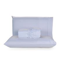 Jogo de Lençol 03 Peças 400 Fios Cama Queen Micropercal Ponto Palito