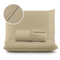 Jogo de Lençol 03 Peças 400 Fios MicroPercal Ponto Palito - Cama Solteiro Casal Queen King Jogo de Lençol 03 Peças 400 Fios MicroPercal Ponto Palito - Cama Solteiro Casal Queen King