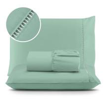 Jogo de Lençol 03 Peças 400 Fios MicroPercal Ponto Palito - Cama Solteiro Casal Queen King Jogo de Lençol 03 Peças 400 Fios MicroPercal Ponto Palito - Cama Solteiro Casal Queen King