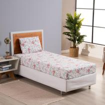 Jogo de Lençol 2 Pçs Solteiro Dia a Dia Simples Estampado Percal 180 Fios com Elástico