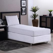 Jogo de Lençol 2 Pçs Solteiro Grid Percal 200 Fios com Elástico Jogo de Lençol 2 Pçs Solteiro Grid Percal 200 Fios com Elástico