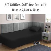 Jogo de Lençol 2 Peças Box Conjugado Unibox Solteiro King Especial Preto Arrumadinho Enxovais Jogo de Lençol 2 Peças Box Conjugado Unibox Solteiro King Especial Preto Arrumadinho Enxovais