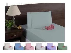 Jogo De Lençol 2 Peças Liso Ponta Palito- PERCAL POLIÉSTER-200 Fios Várias Cores - Beca Baby