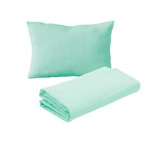 Jogo de Lençol 2 Peças Mini Cama Malha 100% Algodão Verde Arrumadinho Enxovais