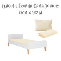 Jogo de Lençol 2 Peças Solteiro Júnior 78 Cm x 1,62 m Cru Arrumadinho Enxovais