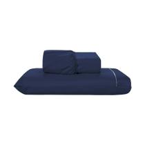 Jogo De Lençol 2 Peças Solteiro Percal 200 Fios De Poliéster Sleep 100% Poliéster - Azul Marinho