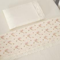 Jogo de Lençol 3 pcs Berço Americano Bebê Menina Amarilys Floral