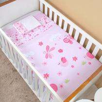 Jogo De Lençol 3 Pçs Berço Americano Bebê Menina Borboleta Jogo De Lençol 3 Pçs Berço Americano Bebê Menina Borboleta