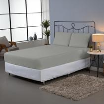 Jogo de Lençol 3 Pçs Casal King Dia a Dia Simples Liso Percal 180 Fios com Elástico