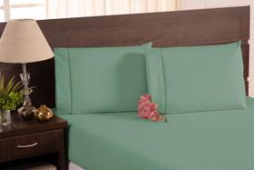 Jogo De Lençol 3 Peças 100% Algodão King Size 200 Fios Verde