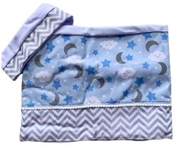 Jogo de Lençol 3 Peças Berço Americano Estrela Soninho Azul Claro