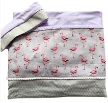 Jogo de Lençol 3 Peças Berço Americano Flamingo Cinza