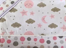 Jogo de Lençol 3 Peças Berço Americano Lua Estrela Rosa