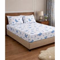 Jogo de lençol 3 Peças Buterfly blue Qualidade Maciez Promoção