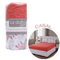 Jogo de Lençol 3 Peças Casal 100% Algodão Alta Qualidade Dalia - La Dotta Jogo de Lençol 3 Peças Casal 100% Algodão Alta Qualidade Dalia - La Dotta