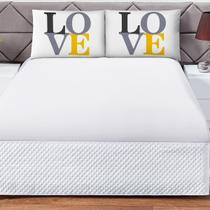 Jogo de Lençol 3 Peças Elástico 180 Fios Cama Macio com Fronha Estampada Digital Decorativa