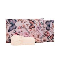 Jogo de Lençol 3 Peças Estampado Borboleta Micro Percal Solteiro Casal Queen King
