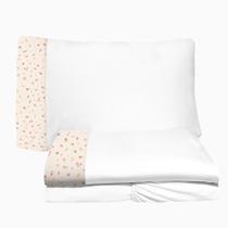 Jogo de Lençol 3 Peças Mini Cama Bee Branco 100% Algodão Arrumadinho Enxovais
