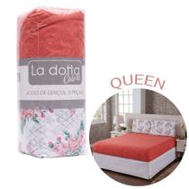 Jogo de Lençol 3 Peças Queen 100% Algodão Alta Qualidade Dalia - La Dotta Jogo de Lençol 3 Peças Queen 100% Algodão Alta Qualidade Dalia - La Dotta